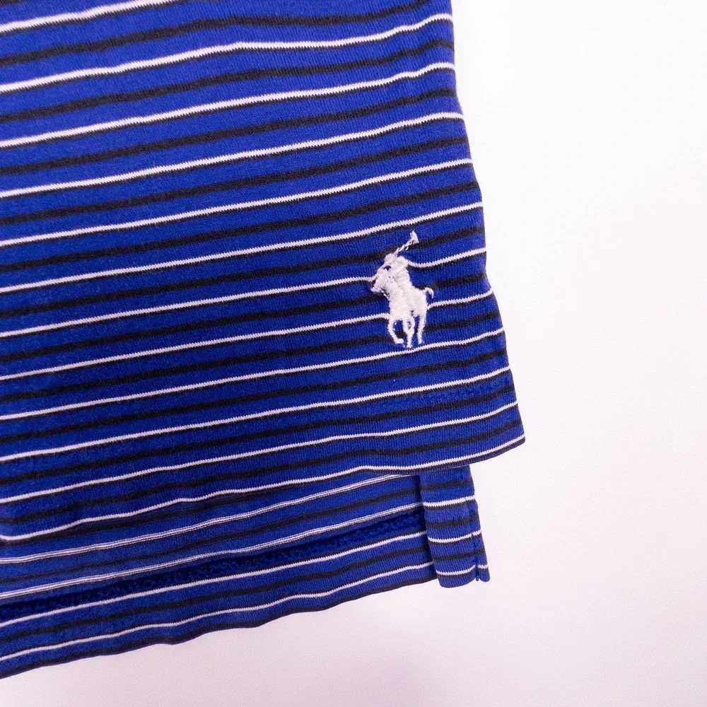 Polo Ralph Lauren Shirt Mens XL Blue White Striped‎ Cotton Pima Soft Touch